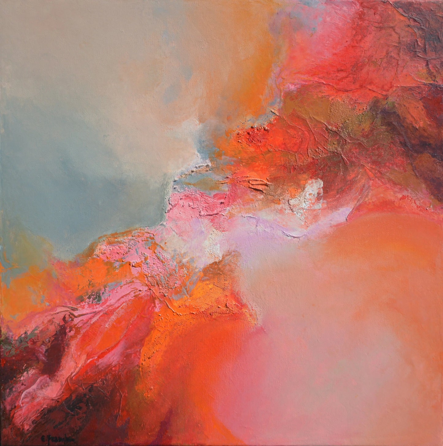 La Creazione di Emanuela Franchin. Opera unica tecnica mista su tela rappresentante un'opera informale permeata da un superbo uso del colore | CD Studio d'Arte