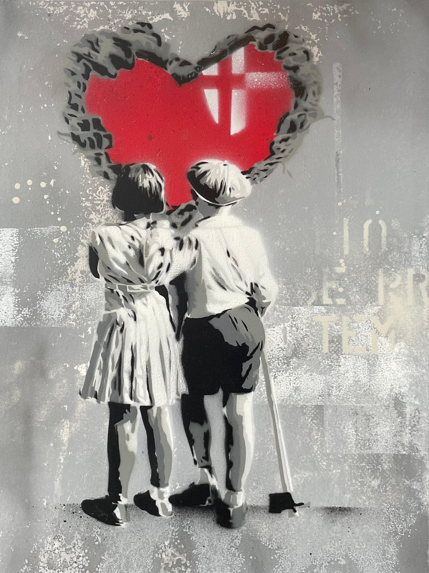 True love tribute to Calcio Padova di Alessio-B. Opera unica edizione di 5 esemplari spray e stencil su tela, omaggio al Calcio Padova | Cd Studio d'Arte