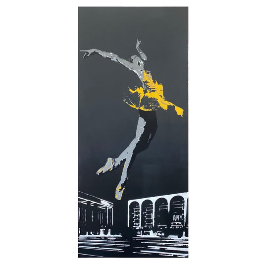 Black Swan di Any. Opera unica spray e stencil su tela rappresentante connessioni allo scenario di New York, come ricorda l'acronimo presente nel nome dell'artista "About New York"  | CD Studio d'Arte