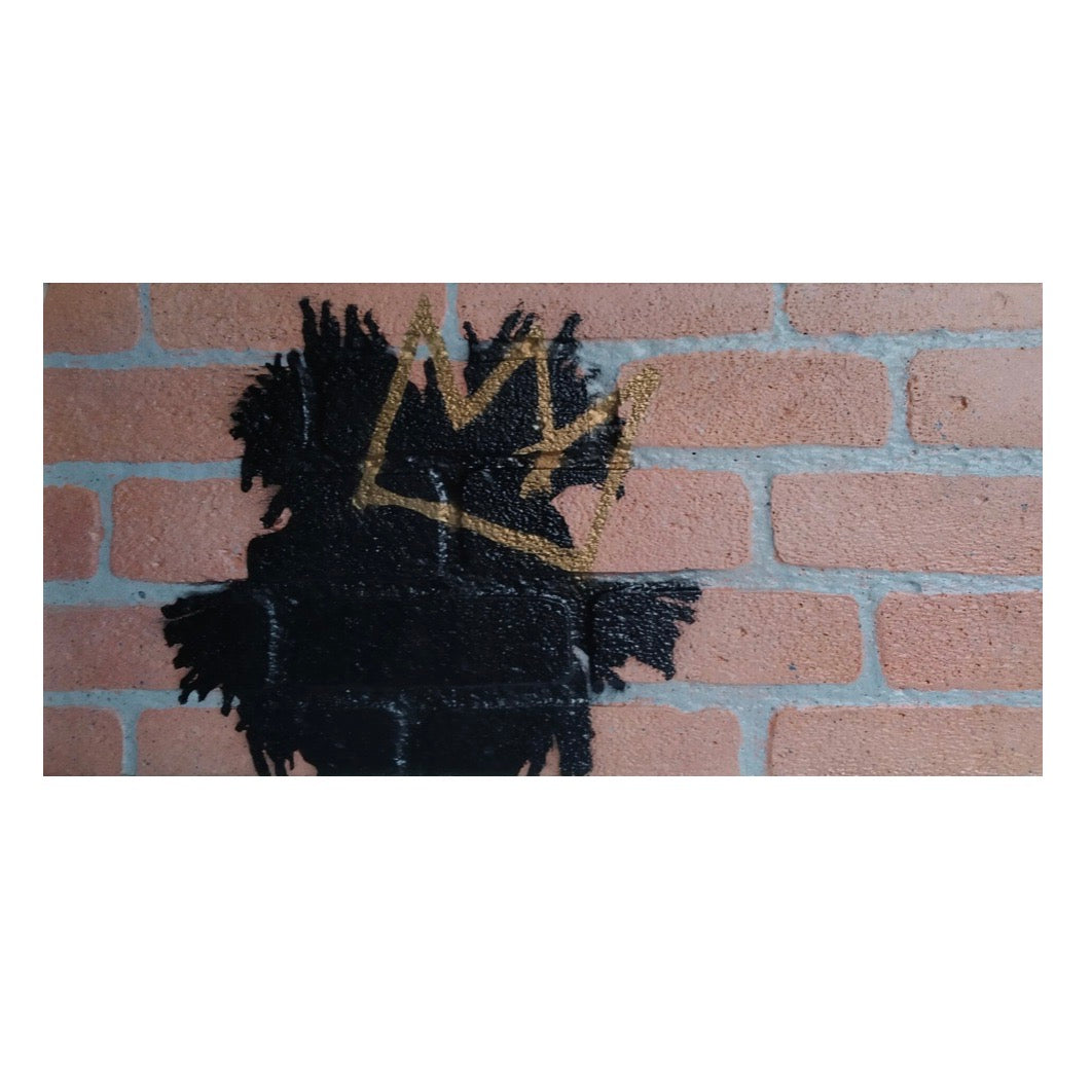 King Samo di Shife. Opera unica acrilico e smalto su fusione acrilica di polistirene rappresentante l'ombra di Jean-Michel Basquiat, iconico writer e pittore statunitense  | CD Studio d'Arte