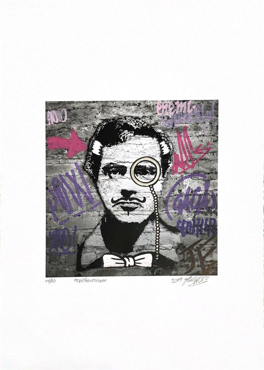 Modì Gentleman di Shife. Stampa giclée stampa su carta 200 gsm rappresentante un'interpretazione personale del viso di Modigliani, parte di una serie di stampe dell'artista | CD Studio d'Arte