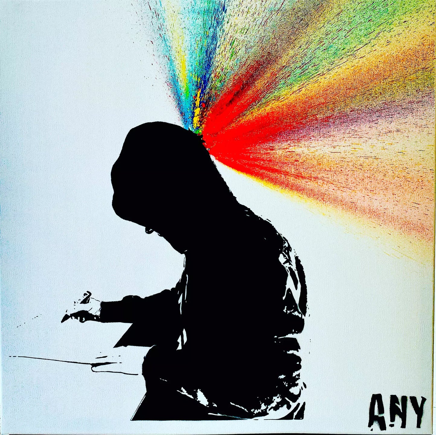 The Colors 2020 di Any. Opera unica spray e stencil su tela rappresentante connessioni allo scenario di New York, come ricorda l'acronimo presente nel nome dell'artista "About New York" | Cd Studio d'Arte