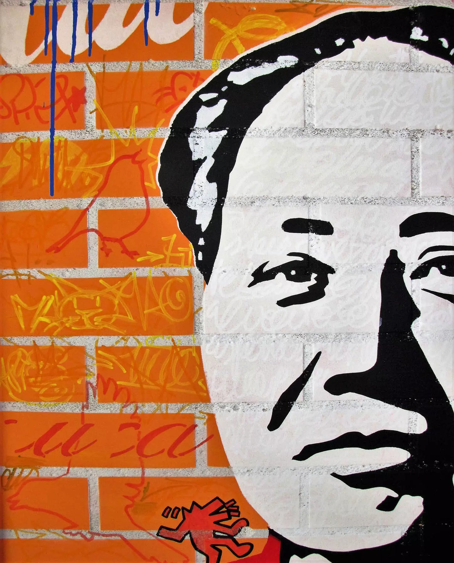 Mao - Lostwall di Shife. Opera unica acrilico e smalto su fusione acrilica in polistirene rappresentante l'ex Presidente del Partito Comunicta Cinese Mao Zedong | CD Studio d'Arte